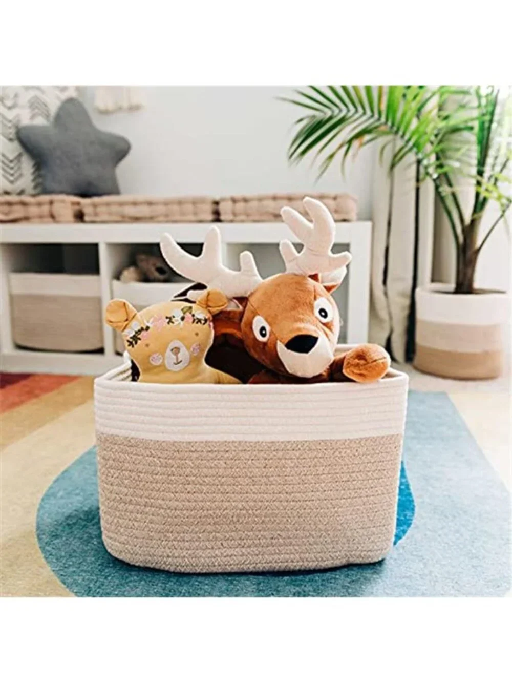 New Cotton Rope Baskets for Shelves, Set of 3, 15x9x10